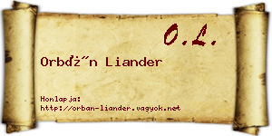 Orbán Liander névjegykártya